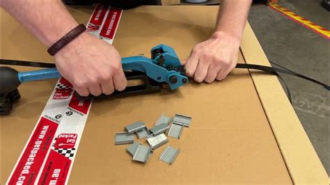 how to use metal straps off a box|cutting steel strapping safety.